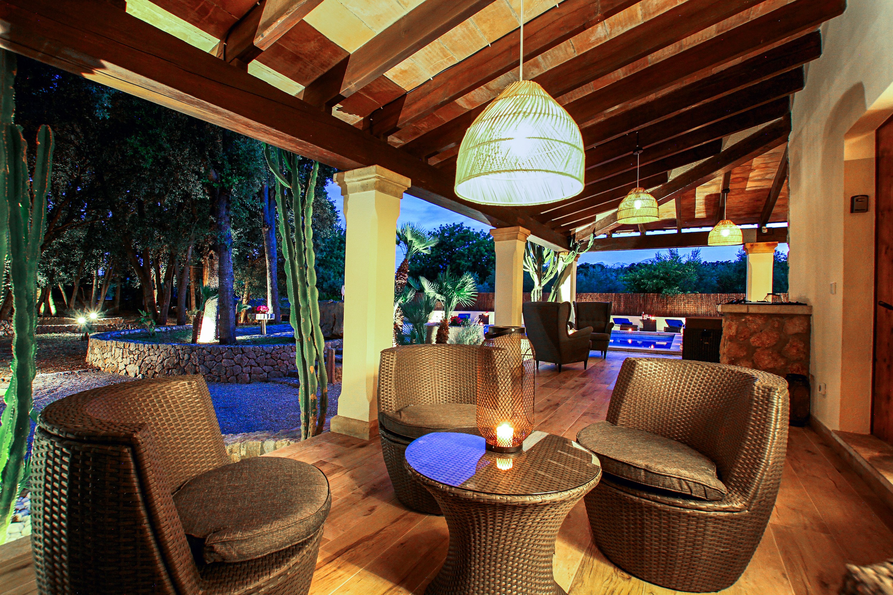 Terrace at night